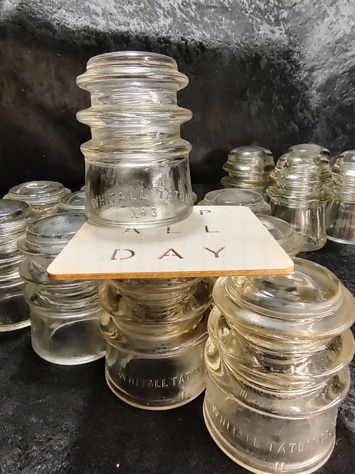 Vintage Whitall Tatum 3 Clear Glass Electrical Insulators eBay