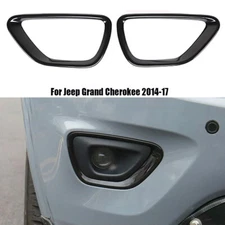Front Fog Light Cover Fog Lamp Frame Trim For Jeep Grand Cherokee 2014-17 Black 