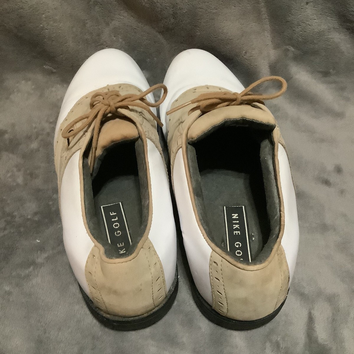Nike Air Mens Golf Shoes White Tan Oxford 183055 101 Size  display picture 2