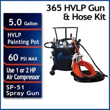 CALIFORNIA AIR TOOLS 365  5 Gallon Pressure Pot W/ HVLP Gun & Hose - BLEMISHED