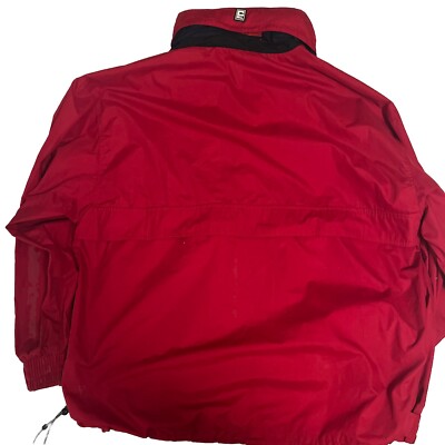 Vintage 90s Chaps Ralph Lauren Blue/Red 1/4 Zip Pullover Hooded