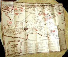 MAPAS DE DIBUJOS ANIMADOS ENCANTADORES DE COLECCIÓN CONDADO DE SAN LUIS OBISPO CA MORRO B CAMBRIA 1966