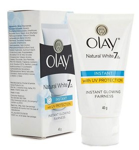 olay natural white instant glowing fairness cream 20gm