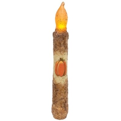 NEW PRIMITIVE PIUMPKIN TIMER TAPER CANDLE BURNT IVORY Grungy 6.5'' Country