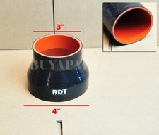4- 3 102mm-76mm Straight Turbointakeintercooler Silicone Coupler Hose Black