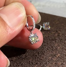 2.50 Ct Round Cut Diamond Solitaire Drop & Da...
