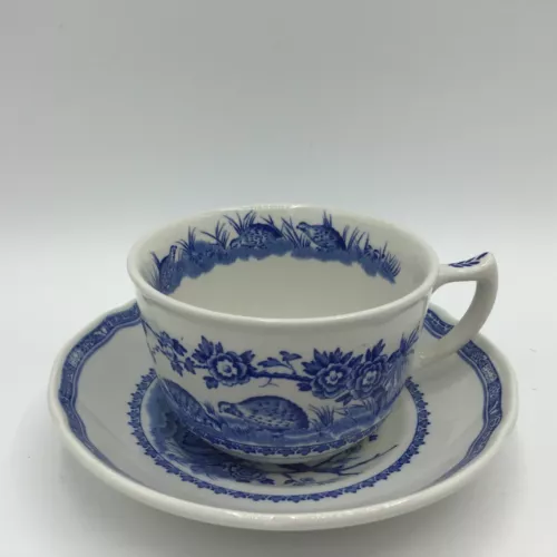 Mason's Quail Blue Cup & Saucer Excellent!