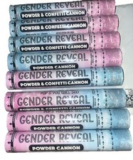 X8 Lot Baby Gender Reveal Confetti  Powder Cannon 8 Pack Celebration Cannon