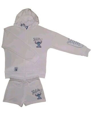Disney Lilo & Stitch 2er-Set, Kapuzenjacke + kurze Hose, Zip-Hood + Shorts, NEU 