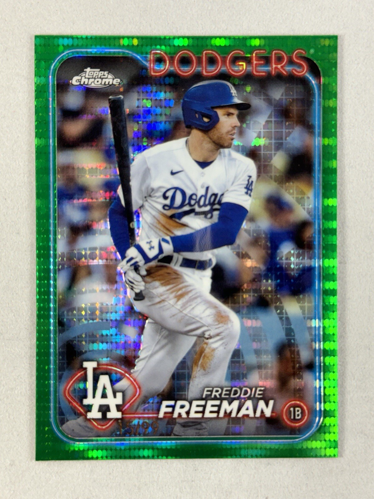 2024 Topps Chrome - Green Sonar Refractor #4 Freddie Freeman 15/99 LA Dodgers