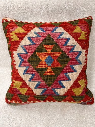 Fundas de cojín Afghan Kilim 100 % lana hechas a mano - multicolor - Imagen 12 de 91