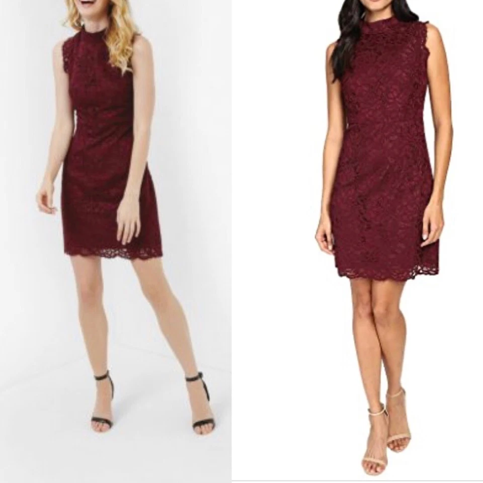 Ted Baker Latoya Dress High Neck Lace Medium Modest Wedding Cocktails Holidays - Image 2 of 4