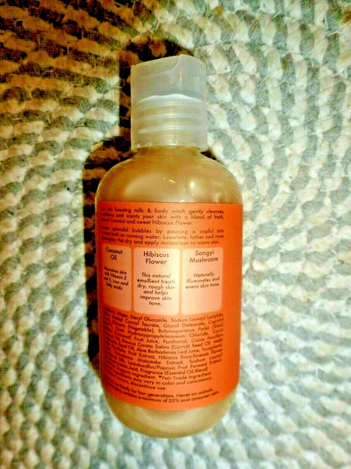 SHEA MOISTURE~COCONUT & HIBISCUS~~2-IN-1 FOAMING MILK & BODY WASH 3.2 OZ 52 - Image 2 of 3