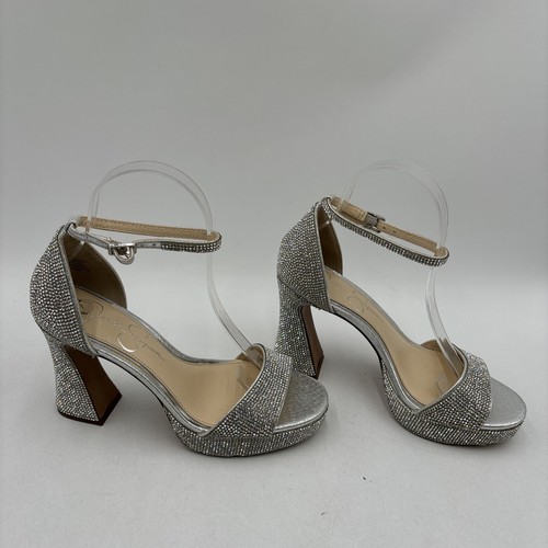 Jessica Simpson FONILDA Silver Metallic Open Toe Platform Sandals, Size 6.5M - Picture 6 of 8