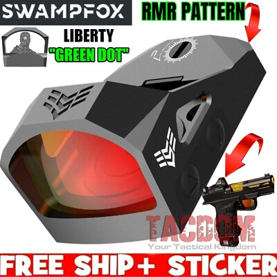 SwampFox GREEN DOT Optics LIBERTY 1x22 3 MOA for RMR PATTERN SLIDE SWAMP FOX