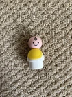 Vintage Fisher Price Little People Baby Figure- White With Yellow Bib