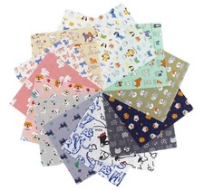 Layer Cake Fabric 42 PCS 10x10 Inch Cat Dog Print Cotton Precut Squares Set