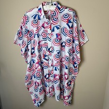 Lands End Kaftan Swim Coverup Womens XS 2-4 White Resort Cruise Vacation Beach