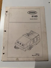 Tennant 810 D Sweeper OPERATORS MANUAL  1993