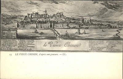 Chinon Indre et Loire Vieux Chinon d_apres une gravure