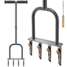 Lawn Core Aerator Hollow Tine Grass Aerating Tool Manual Garden Soil Plugger 4