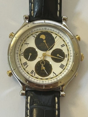 Seiko Age of Discovery Moon Phase Chronograph 7T36-7A10 Quartz  Working (511) - Bild 1 von 4