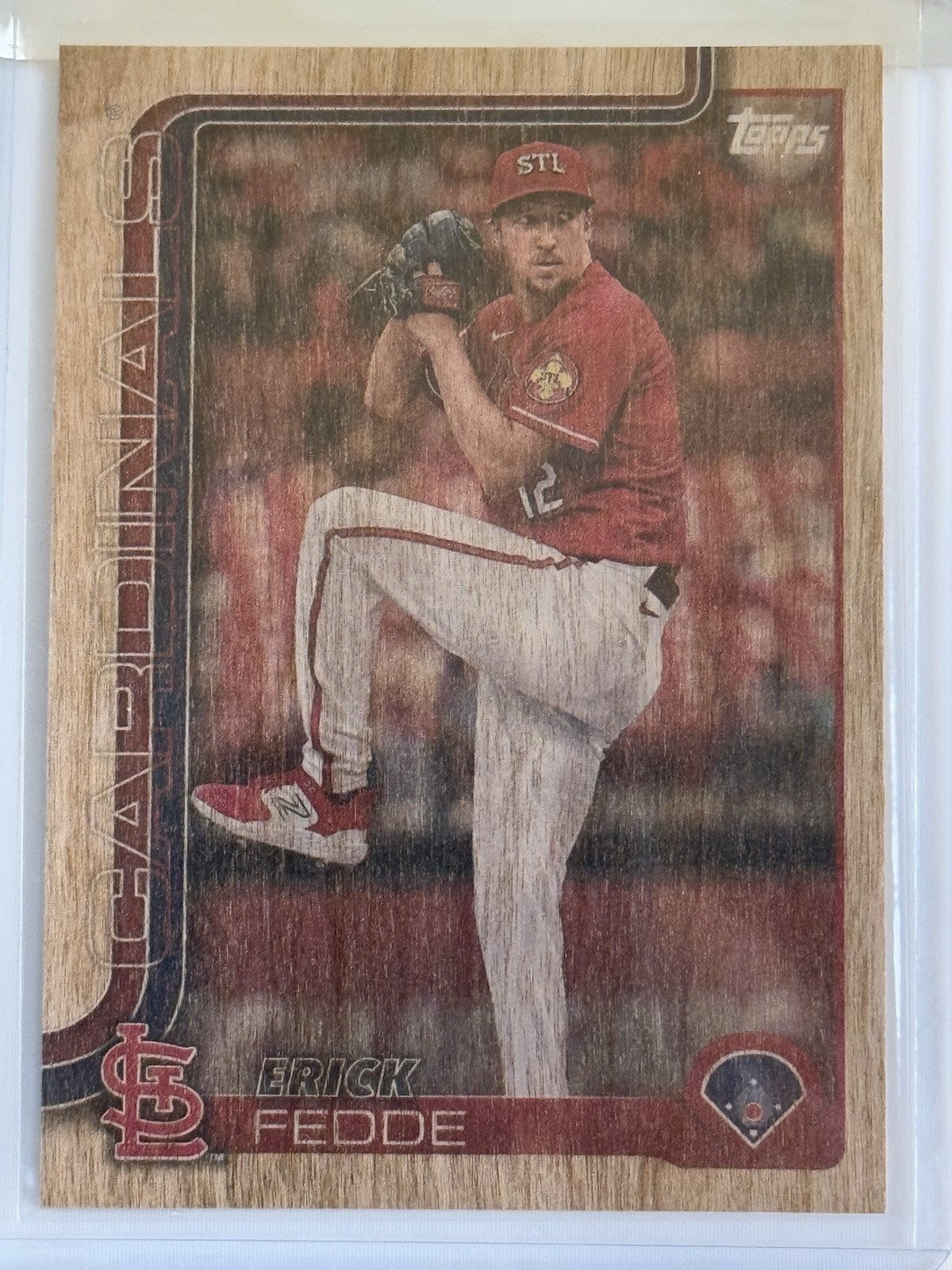 2025 Topps Series 1 - #229 Erick Fedde - Wood Card Design /25