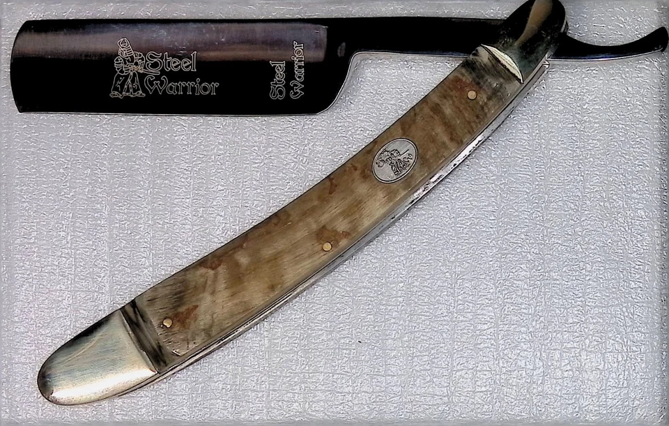 Steel Warrior, Straight Razor w/ Rams Horn Handle SW-128RH NEW IN BOX - Image 2 of 3