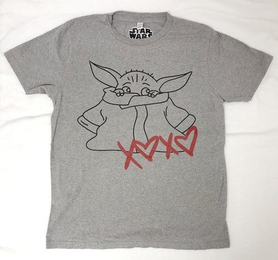 Grogu XOXO T-Shirt S grau Star Wars Mandalorian Lucasfilm earth positive