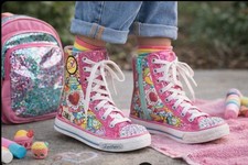 SKETCHERS TWINKLE TOES Shopkins BOOTS YOUTH SIZE 1 Earlier 2016