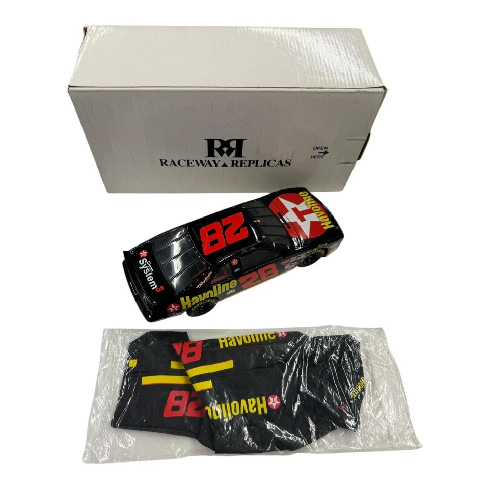 Ernie Irvan réplicas de pista Texaco Ford Thunderbird capa autografada em escala 1/24 460 - Imagem 2 de 4