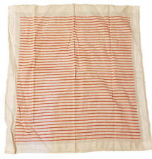 Red and Cream Striped Soft Cotton Vintage Scarf Italy Christmas Gift