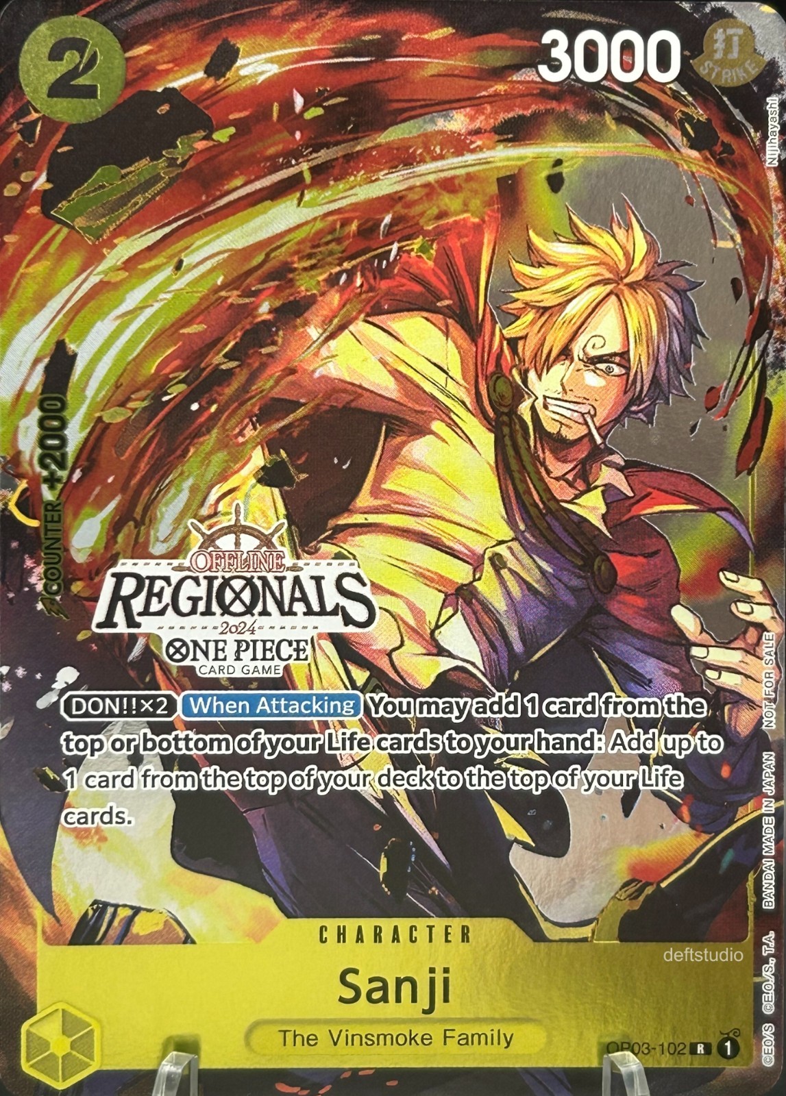 • Sanji • OP03-102 Offline Regional 2024 Promo Foil One Piece TCG NM