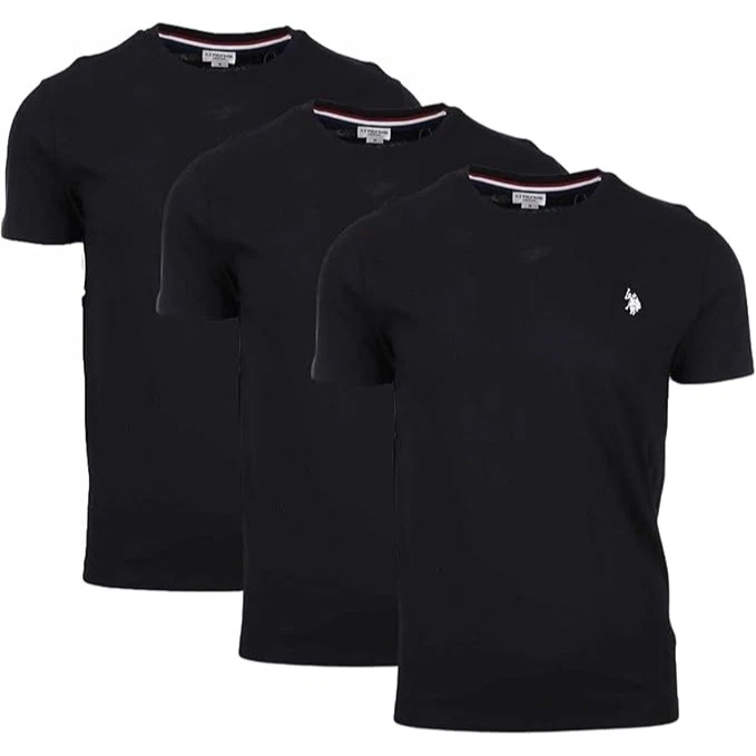 U.S. Polo Assn. Mens 3-Pack Cotton Short Sleeve Crewneck T-Shirts