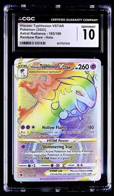 Pokémon 2022 Astral Radiance English Hisuian Typhlosion VSTAR Rainbow CGC  10