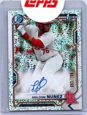 2021 Bowman Chrome Prospect Speckle Refractor /299 topps redemption Malcom Nunez