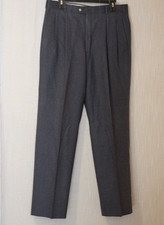 John Alexander 100 Wool Dress Pants Black Pleated Mens W34 x L31-1/2 A18-8