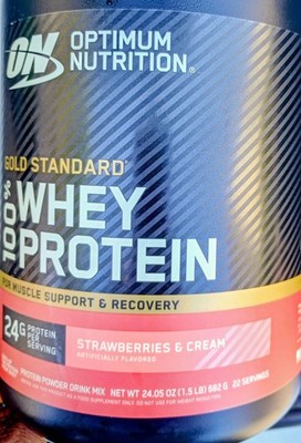 Optimum Nutrition Gold Standard Whey Protein Powder Strawberries & Cream 1.5 lb