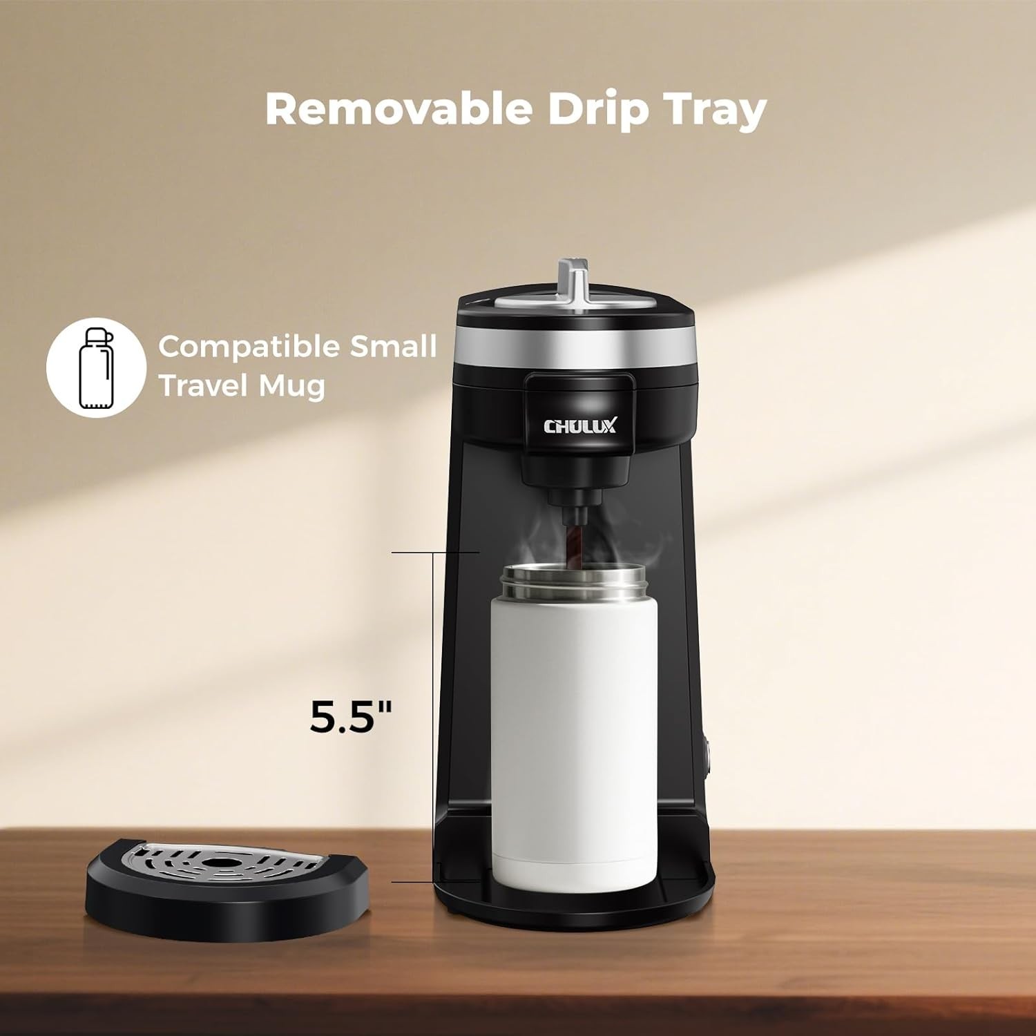 BPA-Free Single Serve Coffee Brewer for Quick 12oz Brews - Travel Friendly