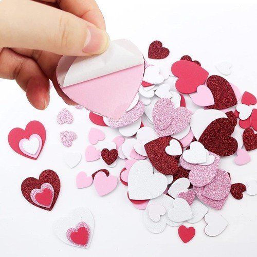 300 Pcs 3Size Foam Heart Stickers Heart Shape Decals for Scrapbooks,Cards - Picture 3 of 11