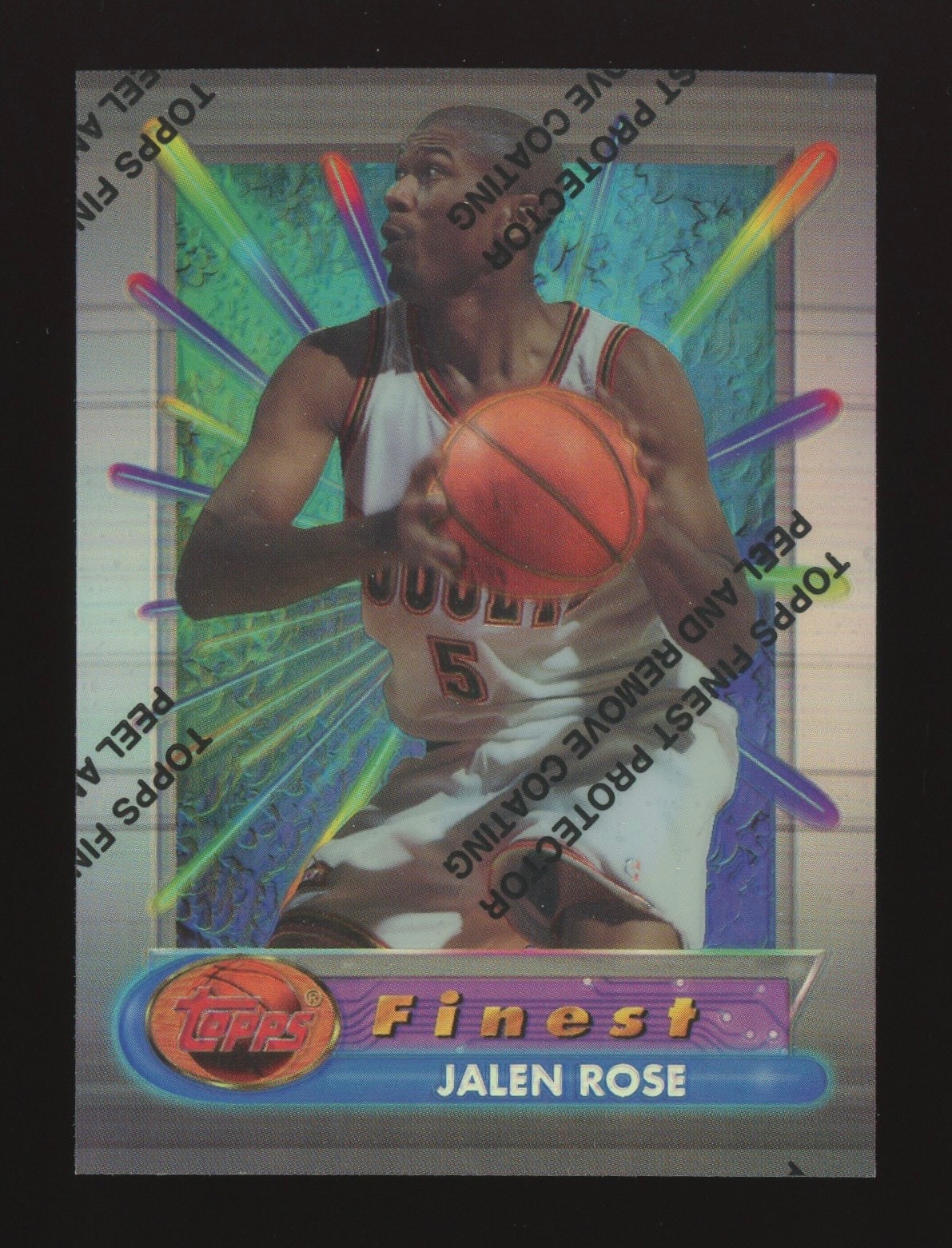 1994-95 Topps Finest #249 Jalen Rose Refractor RC With Coating Peel