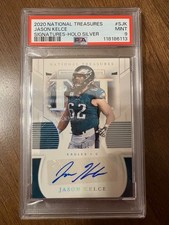 2020 NATIONAL TREASURES JASON KELCE AUTO HOLO SILVER SJK #03/15 PSA 9 SUPER RARE