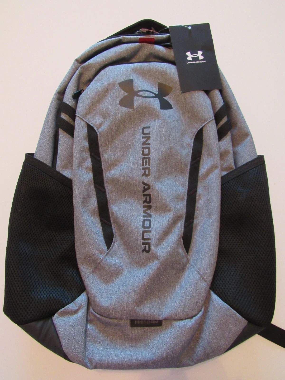 Under Armour Hustle 6.0 Backpack Gray Black 1384672-026 Nwt
