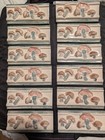 Vintage 1980 Hand Painted Wall Tiles 6x2 3/4" Set of 12 Mushroom Italian Ceramic — photo 8