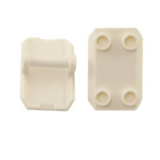 2 NEUE LEGO Plate, Modified 2 x 3 Inv 4 Studs and Bar Handle on Bottom Weiss