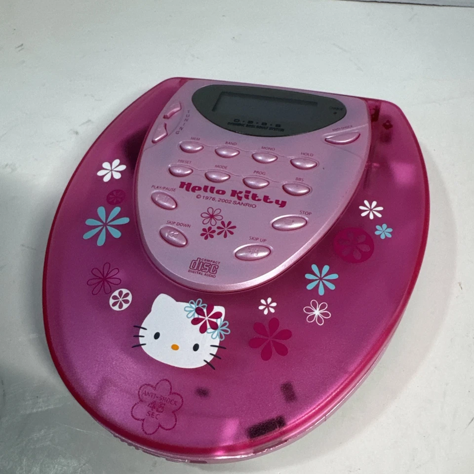 Reproductor de CD portátil Fisher HELLO KITTY AM FM Sanrio CD-315 2002 de colección para piezas Foto 4 de 4