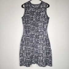 Vintage Y2K 90s Black White Stretchy Midi Dress