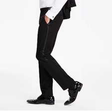 Kenneth Cole Reaction Slim-Fit Tuxedo Pants black NWT size 29W 32 inseam