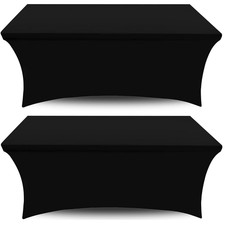 Stretch Table Covers 2 Pack Fitted Rectangle Tablecloths 48x30 in for 4Ft Tables