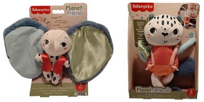 Fisher Price Riesenohr Elefant oder Schneeleopard Plüschspielzeug Babys, Auswahl